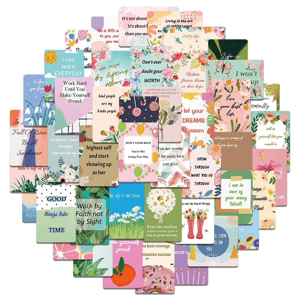 52 Sheets of Encouraging Note Cards, Children's Lunch Box Waterproof Decorative Stickers