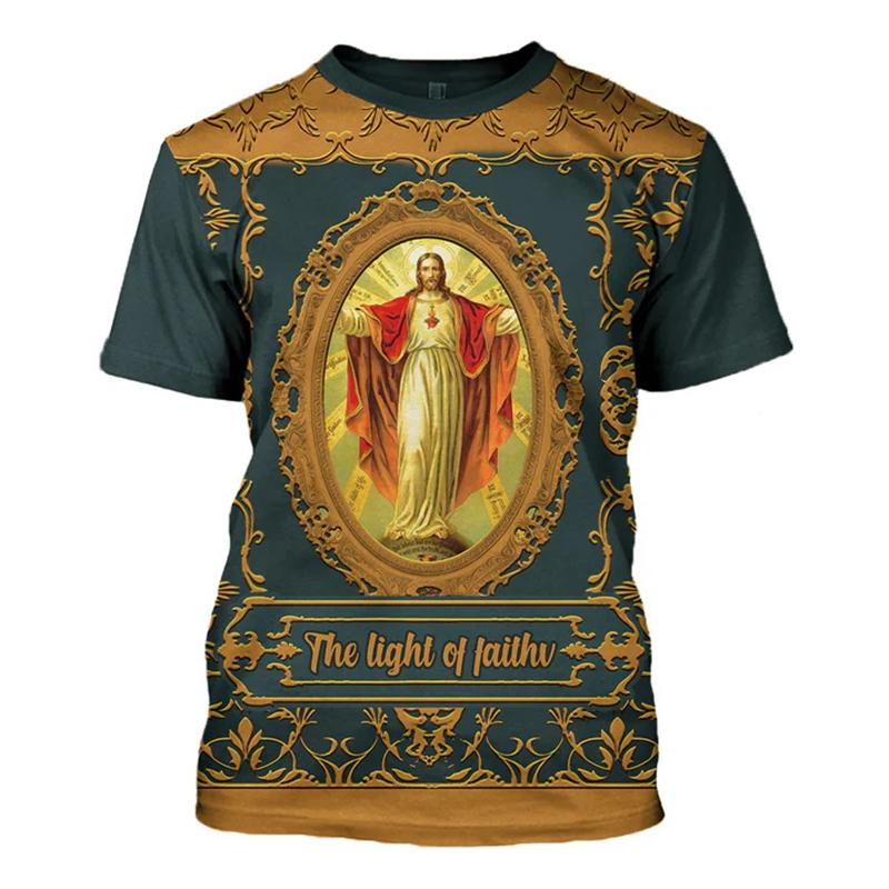T-shirt Cristiana Gesù Uomo Donna Stampa 3D Grafica Ortodossa Manica Corta Nuova Retro Abbigliamento Unisex Dropshipping