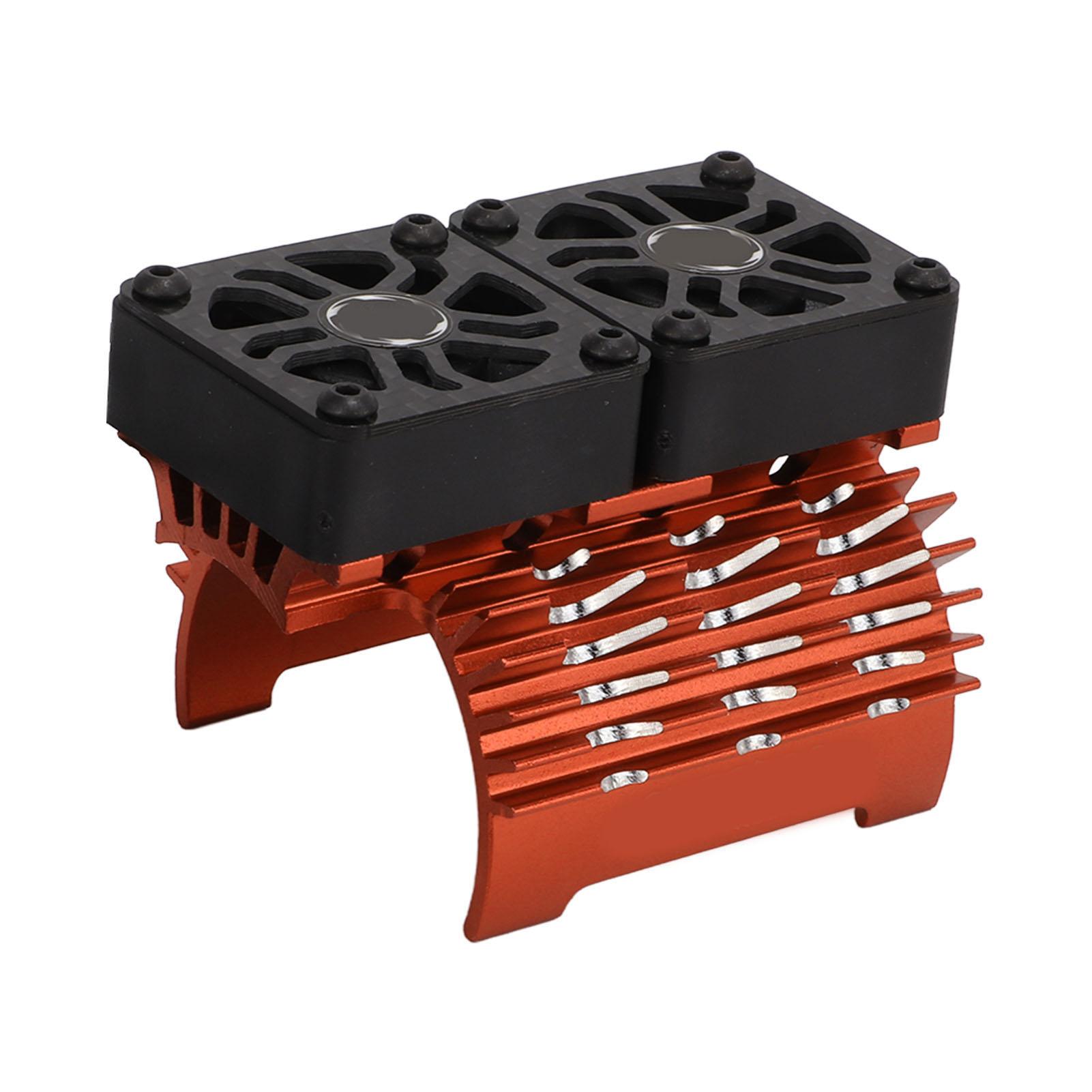 

40‑42mm Brushless Motor Cooling Fan Dual Motor Heatsink Radiator for 1 8 Remote Control Car Orange помаранчевий