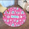 Custom Name Like Nastya Printed Round Rug Carpet Chair Rug Area Rug Entryway Doormats,for Office Chair Living Room Bedroom Kitchen Room.