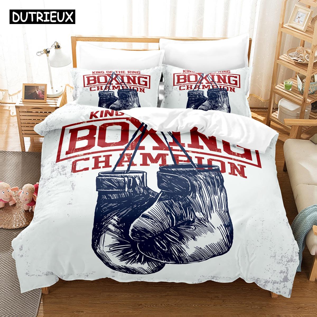 

Soft Vibrant Twin Full Queen King 3D Boxing Sets With Bedclothes Bed Polyester Quilt Comforter (quilt)-EU Single(135*200cm)3pcs