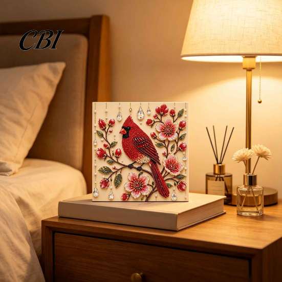 Relaxing Indoor Hobbies for Adults Bird Faux Pearl Painting Kit, Flower And Art DIY Easy Projects Home Decor Owl Red Craft Set Adults, Wall