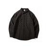 Japanese Retro Pure Cotton Plaid Shirt for Men, Long-Sleeved, New Autumn Style, Loose Casual Shirt, Artistic Hong Kong Style Jacket, Trendy