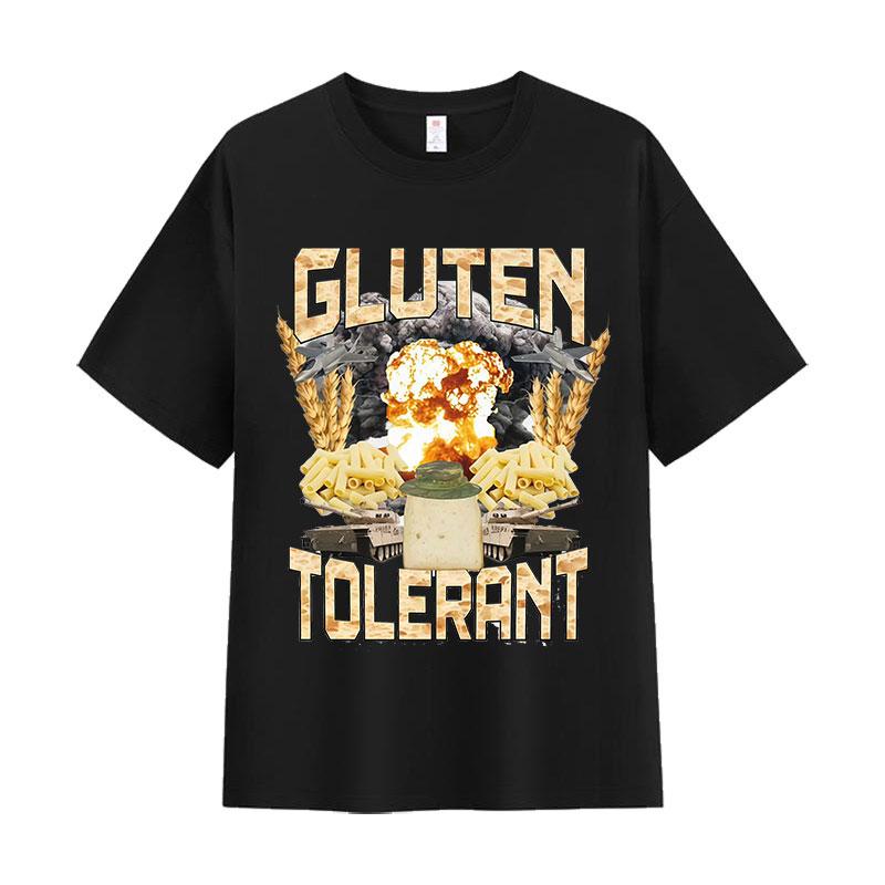 Gluten Tolerant Funny Gift for Gluten Intolerant Tshirt Unisex Women Vintage Oversized T Shirt Casual ONeck Short Sleeve T Shirts