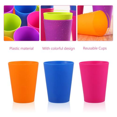 15-Piece Set of 200ml Heat-Resistant Plastic Cups, Shatter-Resistant and Reusable, Ideal for Kindergartens and Daycares, Random Colors