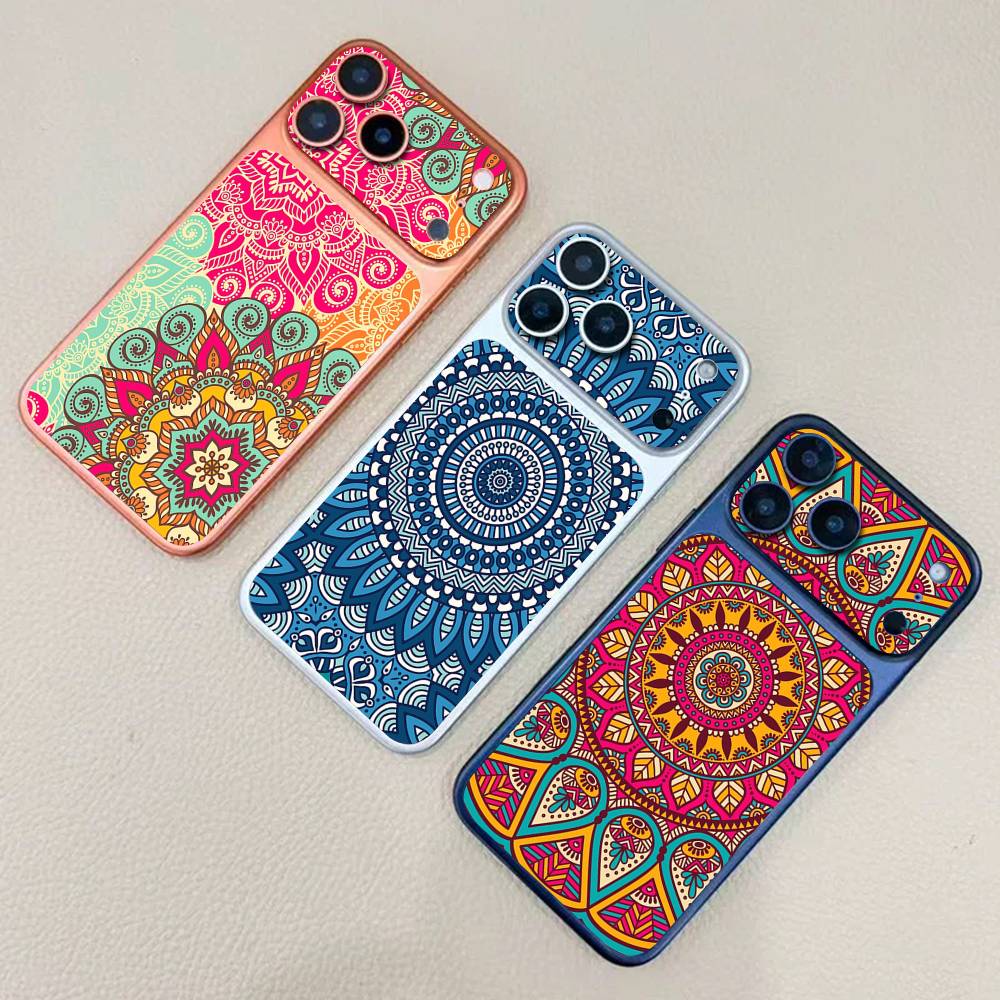 Mandala Painting Skin Wrap Change Case for IPhone 17 Pro Max Back Sticker Cover