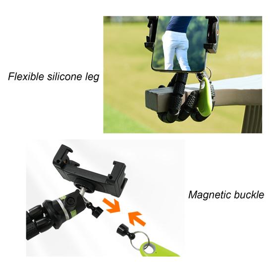Golf Phone Holder with Bluetooth-compatible Remote Control 360 Degrees Retractable Silicone Leg Tripod Live Streaming Cell Phone Stand Bracket