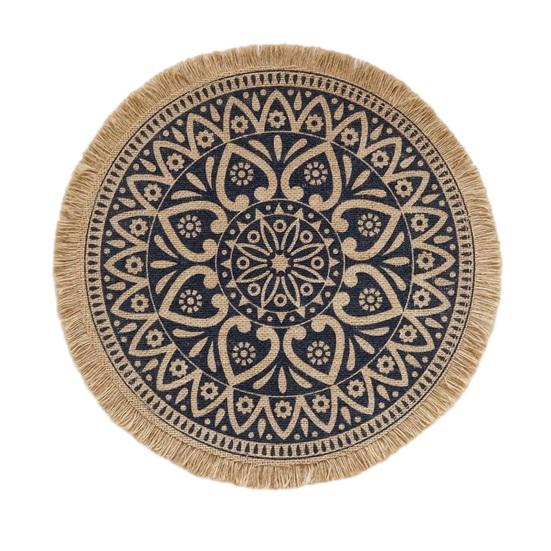 Ronde Jute Placemats voor Tafel, Geweven Jute Onderzetters, Rustieke Natuurlijke Vezel Matten voor Borden Kopjes, Boerderij Keuken Eetkamer Decor