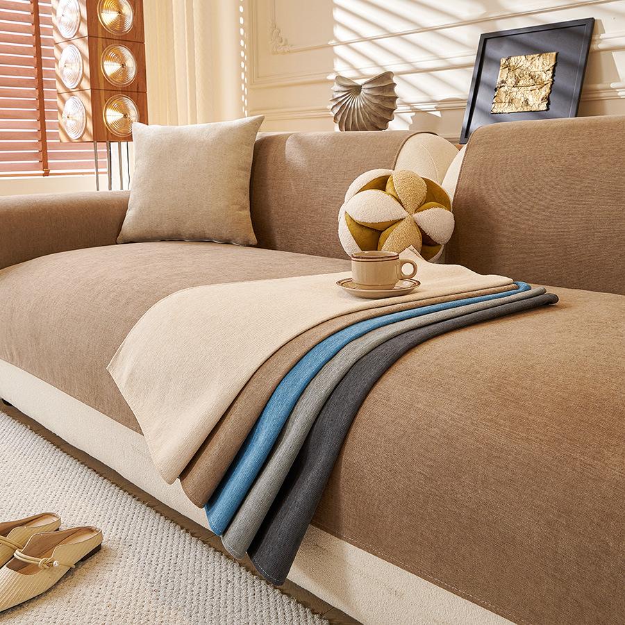 Chenier Sofa Cushion Is Universal In All Seasons, Simple And Modern Gray Cover, Non-Slip Seat Cushion, Light Luxury Sofa Cover Towel