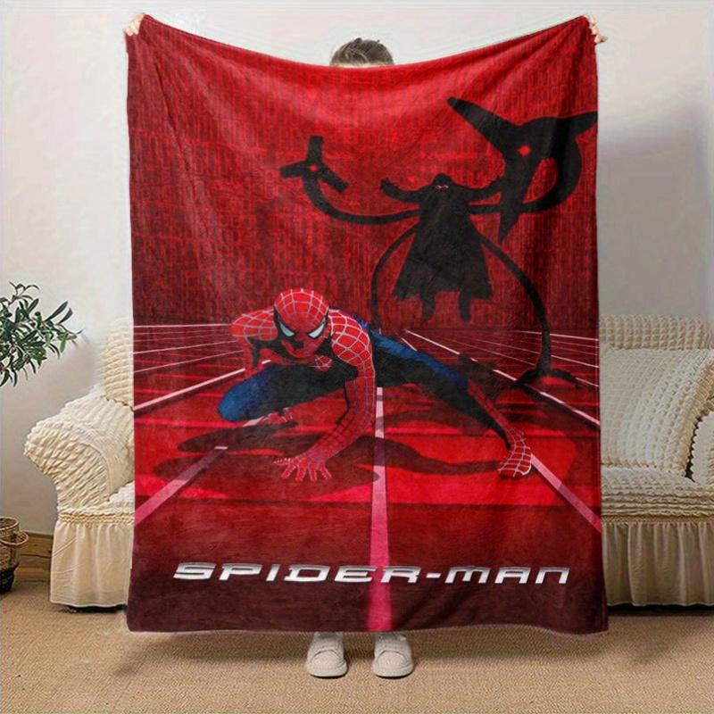 

Spider-man Cartoon Flannel Blanket - Ultra-Soft, Cozy, and Comfortable for Sofa, Bedroom, Camping, and Travel - Four-Season Versatility, Vib 130x150cm