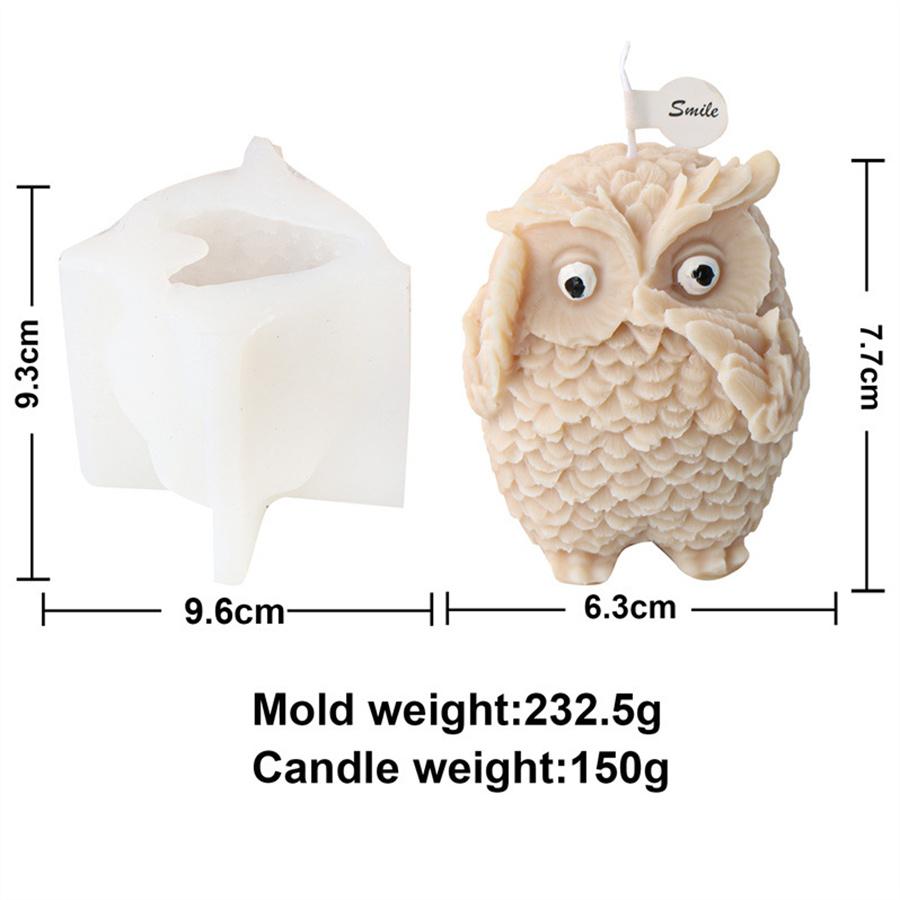 3D Cartoon Eule Silikonform DIY Niedliches Tier Duftkerzenform Gips Handwerksdekoration Seife Eiswürfel Backform