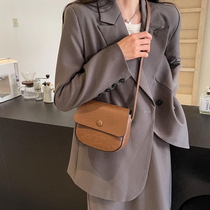 Schlichtheit Trendige Satteltasche Damen PU-Leder Umhängetasche Einfache Uni-Farben Messenger Bag Designer Handtaschen KTY