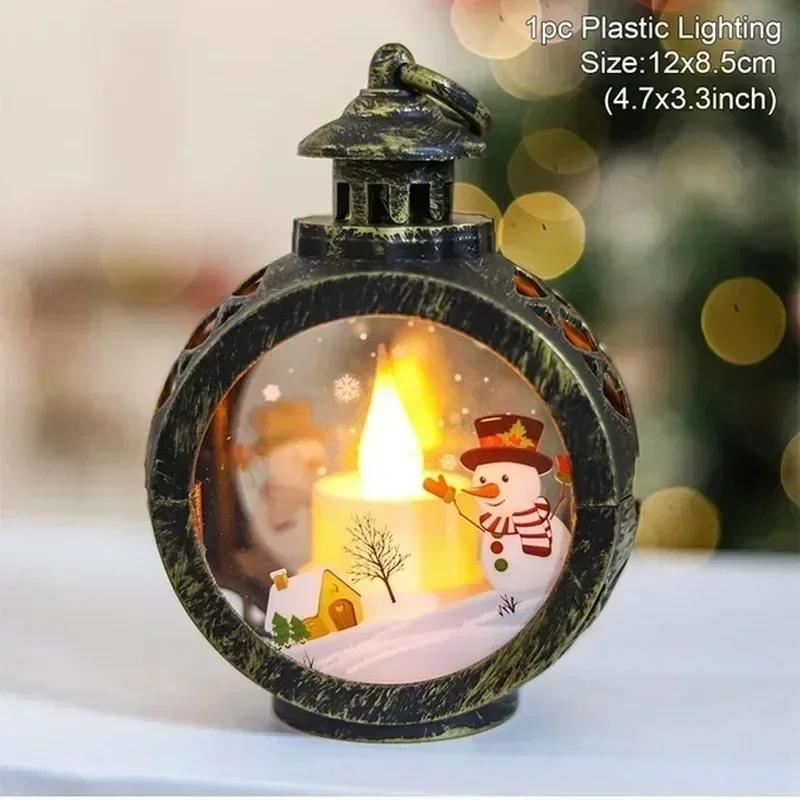 Christmas Decorations Candles Wind Lights Elderly People Snowmen Retro Shop Windows Illuminated Decorations Creative Gifts