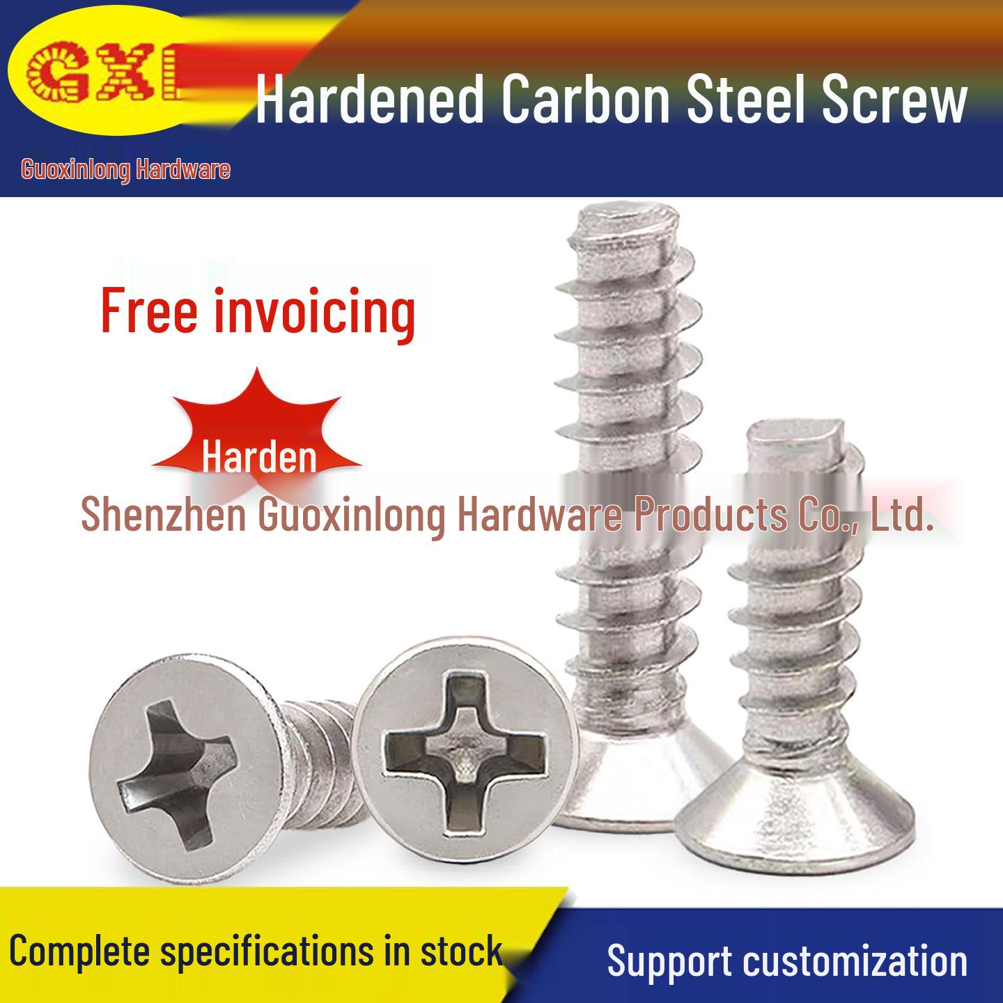 Hardened Countersunk Self-Tapping Screws, Nickel-Plated: Sizes M1.2-M3.5 2.5KB1.4*4 (1000 pcs)