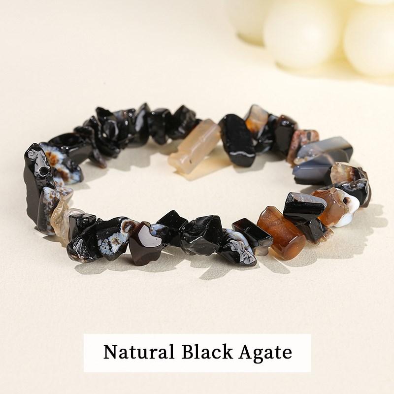 JD Natural Crystal Stone Seven Chakra Irregular Energy Bracelet Women Men Healing Amethyst Fluorite Chip Strand Bracelet Gift