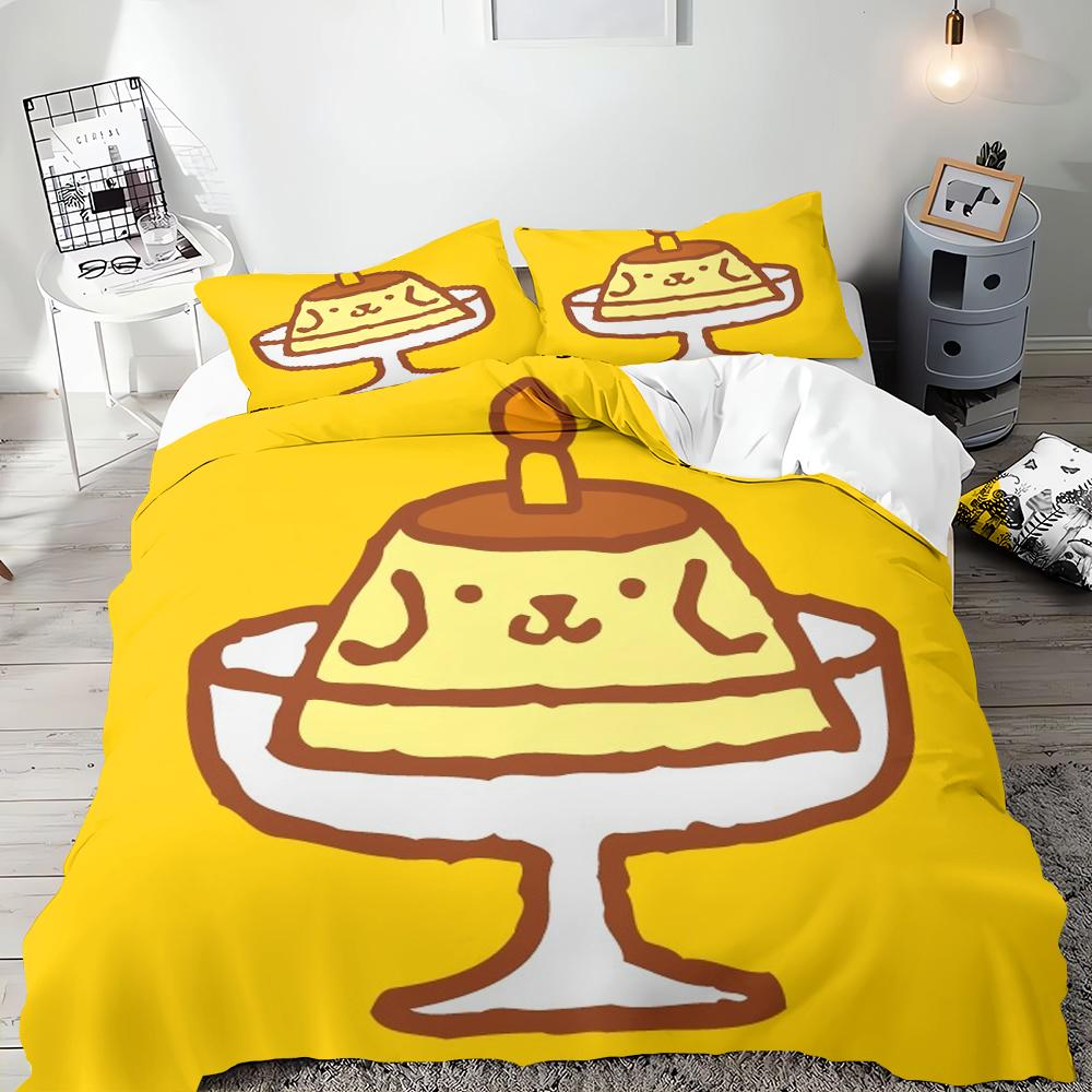 Sanrio Pom Pom Purin Bedding Sets Cartoon Dog Comforter Cover Bed Cover Duvet Cover Pillow Case 2-3 Pieces Sets Bedroom Decor
