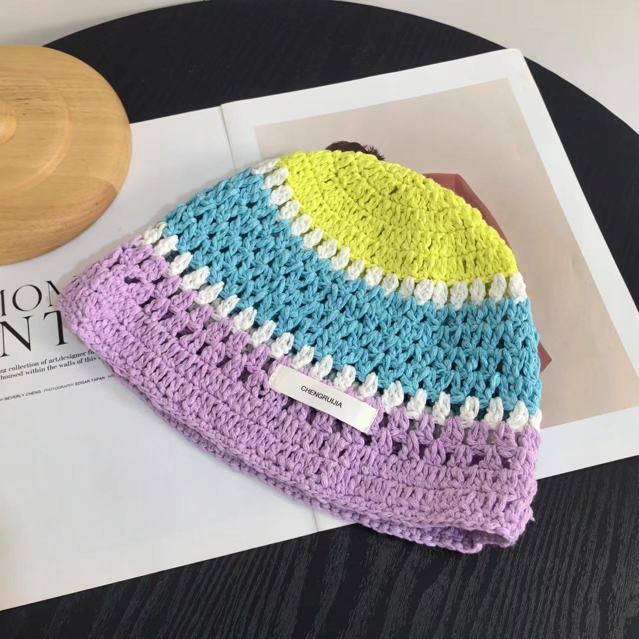 

Весенняя и летняя шляпа-ведро, контрастные цвета, сладкая и прохладная, для игр на открытом воздухе, фото, универсальная, стиль Spice Girl, новая ниша, тяжелая промышленность фиолетовый