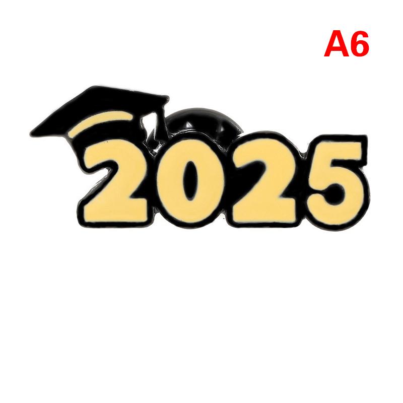 10PCS 2025 New School Graduation Season Enamel Brooches Creative Flower Bachelor's Hat Lapel Pin Badge Students Friends Gifts