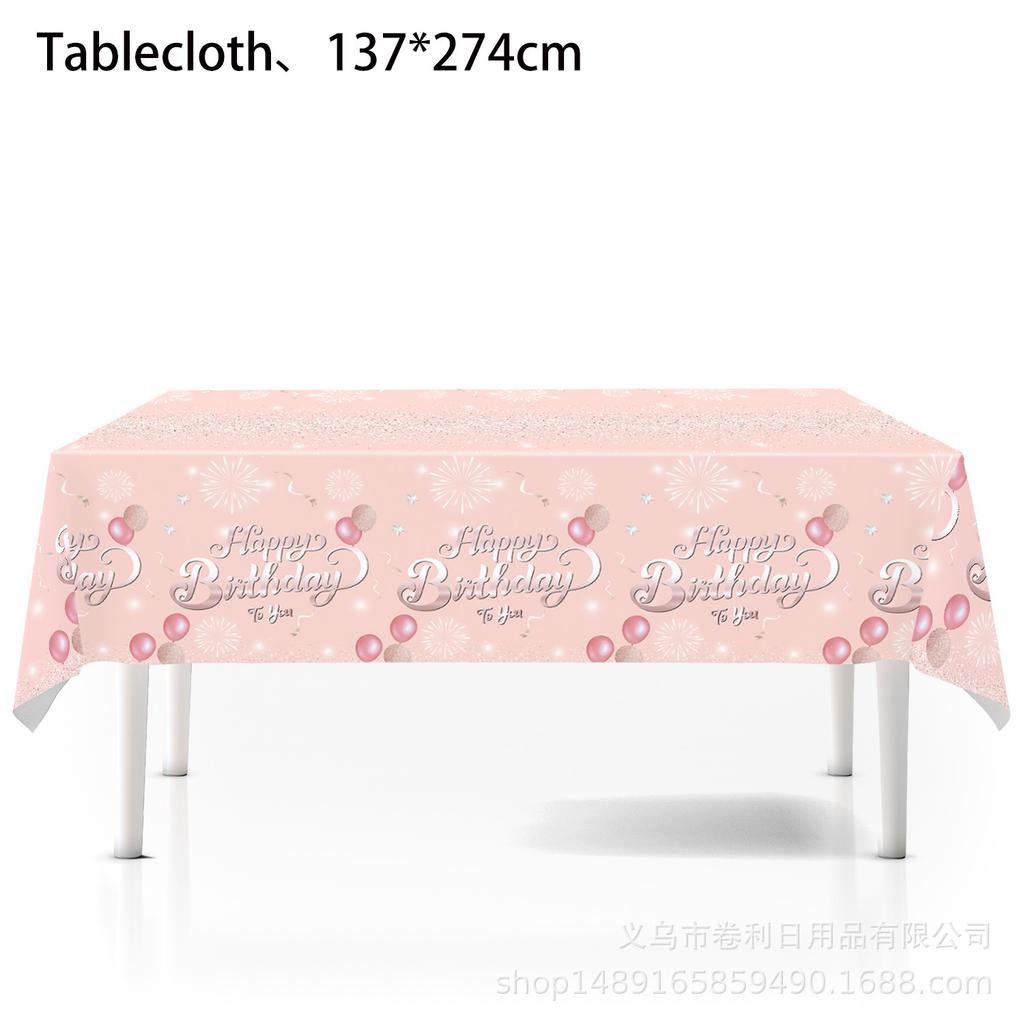 Pink Birthday Party Supplies Diamond Themed Paper Plates Paper Cups Banners Tissue Tablecloths Tableware Decorating Party