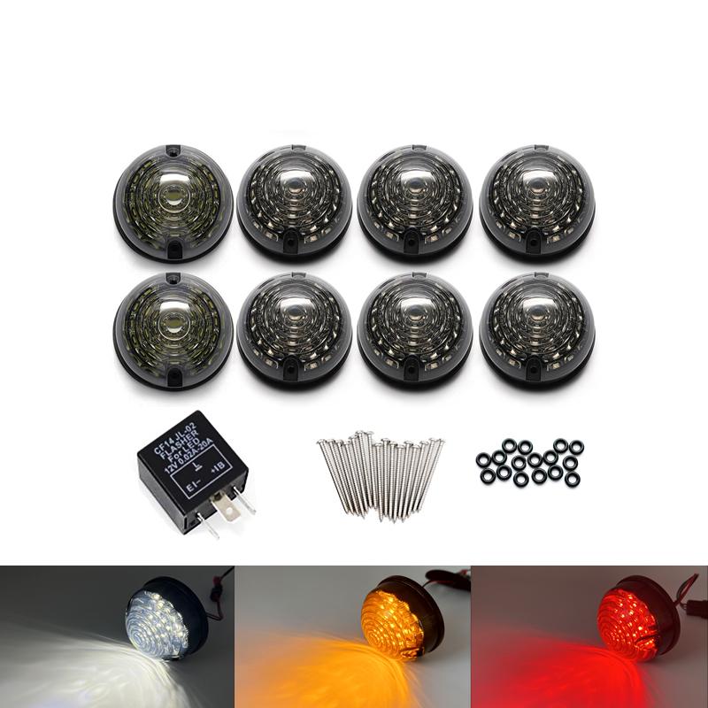 For Land Rover Defender 1983-2016 Smoked Lens Upgrade Complete Kits LED Rear Tail Lamp Fog Reverse Front Side Indicator Light BQ7