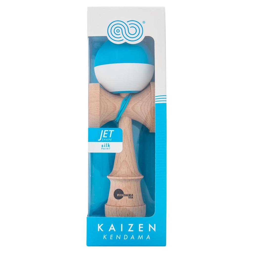 KENDAMA USA Kaizen Kendama Jetform Halvdelt Forbedret Kendama Halvdelt JET-form (Blå og hvit)