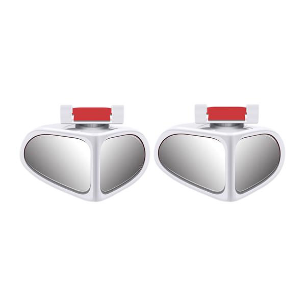 

2 шт., вращающееся на 360 градусов 2 боковое автомобильное выпуклое зеркало для слепых зон, автомобильное наружное парковочное зеркало заднего вида, безопасность белый