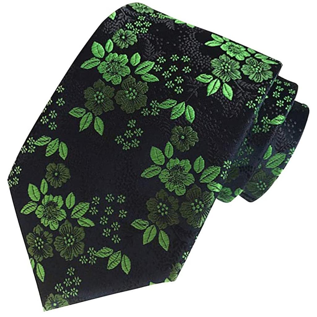 CHROME CRANE (Chrome Crane) Necktie, Floral Pattern, Solid Color, Suitable for Suits, Business, Casual, Stylish, Men's NR007 (Green 279)