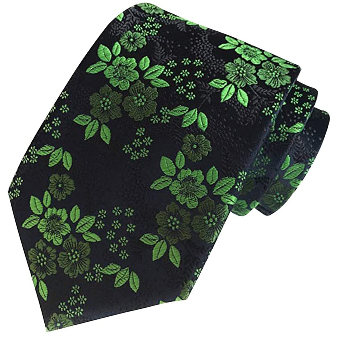 

CHROME CRANE Мужской однотонный галстук с цветочным принтом, NR007 (Зеленый 279), Идеально для костюмов, деловой и повседневной одежды