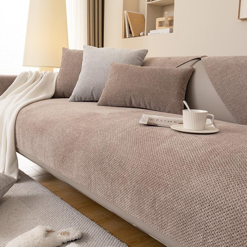 Velvet Sofa Cover With Wrinkle-Free Finish, Neat Couch Cover And Washable Sofa Slipcover For Busy Families