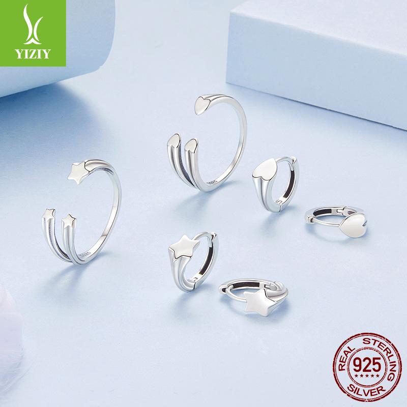 New Star Open Ring 925 Sterling Silver Plain Ring Ring