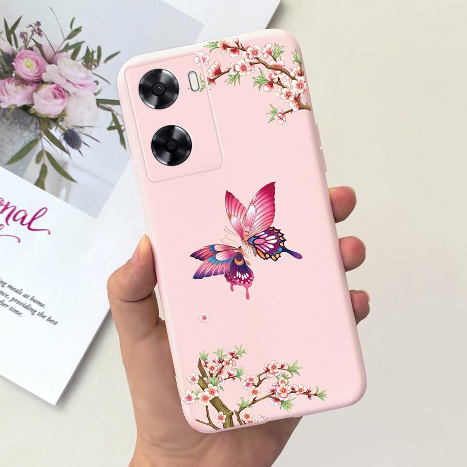For OPPO A57 4G CPH2387 Case For OPPO A77 5G CPH2339 Soft Silicone Flower Phone Cover For OPPO A77S A57S A57e 2022 Funda TPU Bag