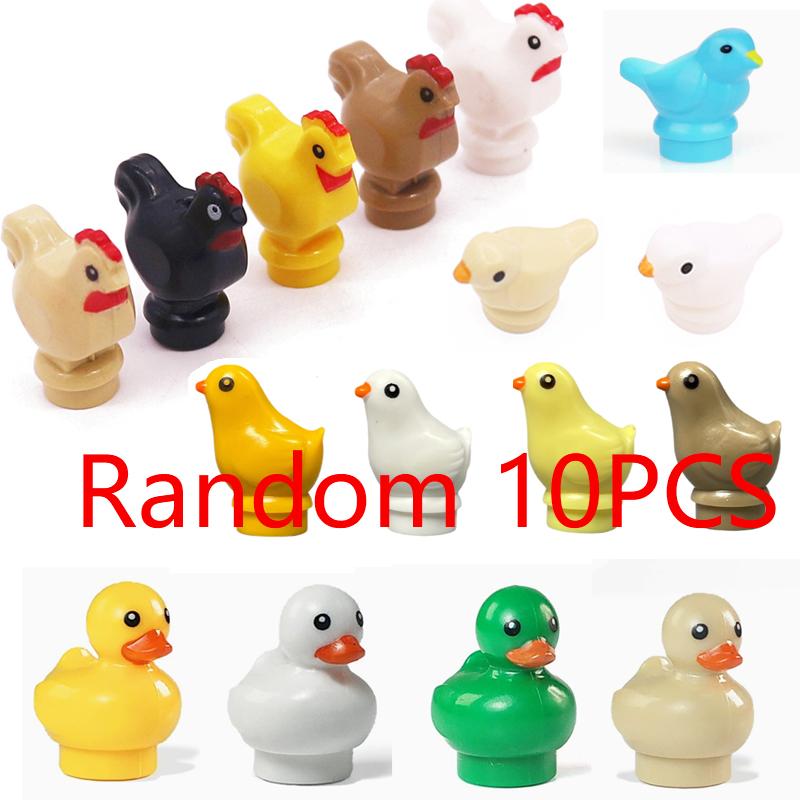 MOC Tier Szene Bausteine Katzen Hunde Schafe Schweine Hühner Adler Papageien Delfin Zoo Rahmen Zubehör DIY Spielzeug Steine T14