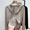 Women S Loose Fit Hooded Long Sleeve Thin Cardigan Sun Protection Outerwear