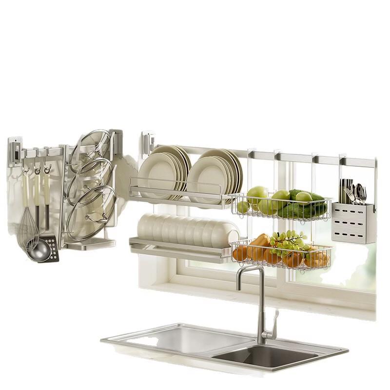 3-Tier Wall-Mounted 304 Stainless Steel Kitchen Organizer