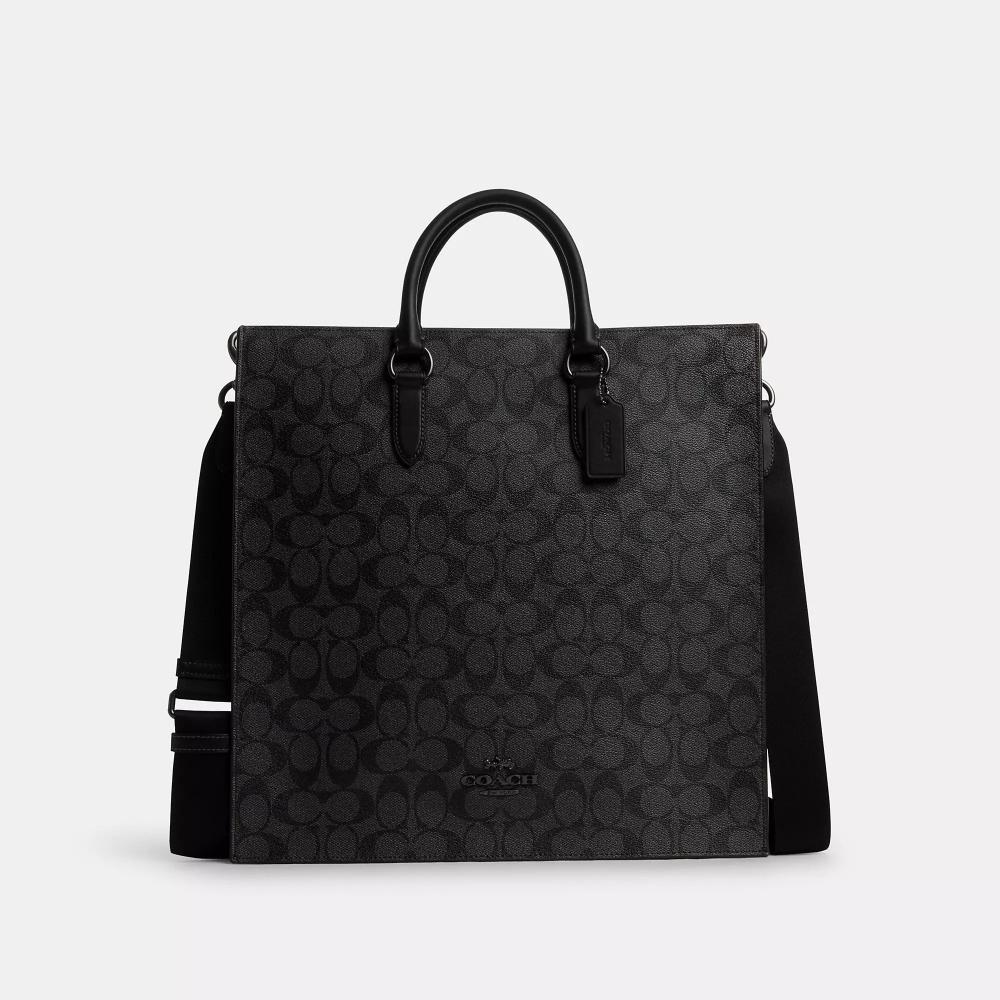 

Coach Большая большая сумка Dylan из канвы Signature угольно-черного цвета