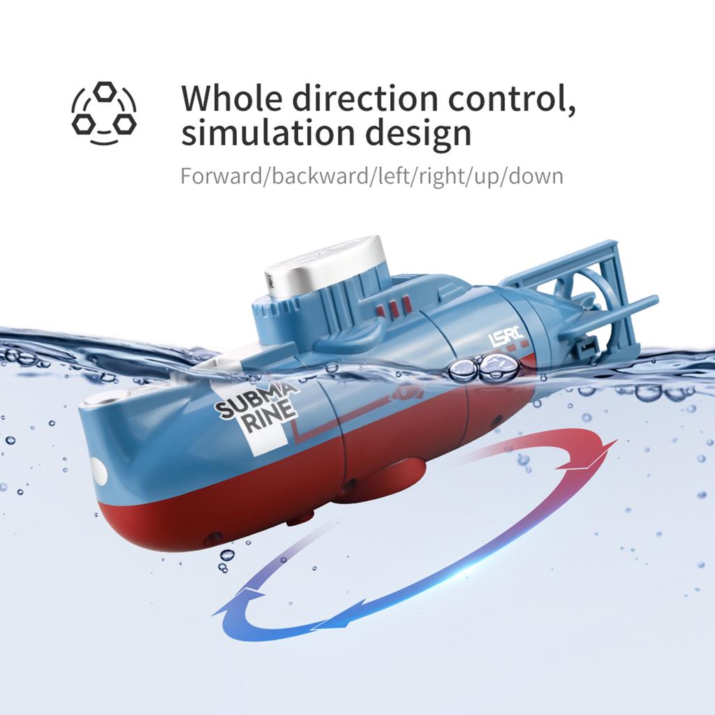 6CH RC Submarine Ship Model 3.7V 90mAh RC Rechargeable Diving Boat Electric Toy for Boys Children Birthday Gifts
