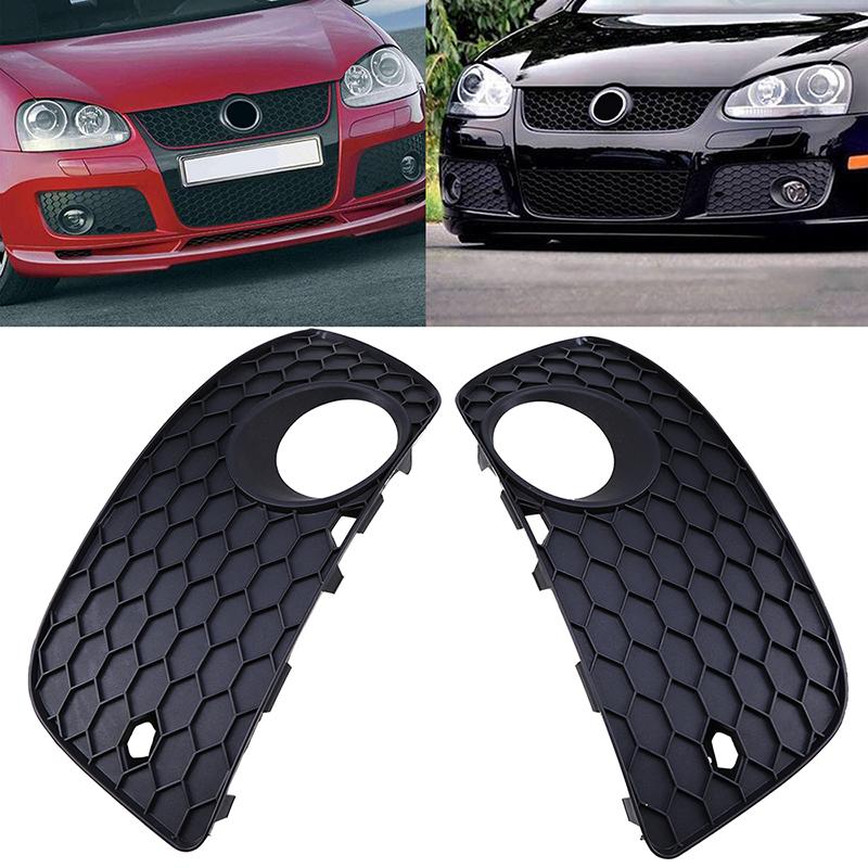 Set di coperture a rete per griglia centrale inferiore del paraurti anteriore nero opaco e griglia fendinebbia per VW Golf MK5 GTI Jetta 2004-2009 Sostituzione