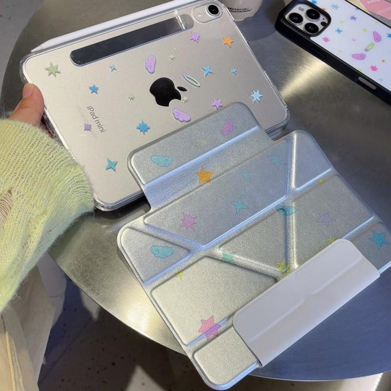 Starry Wing Detachable Folio Case IPad Pro Air Mini 10th Gen With Stand Sleep Wake PC Material