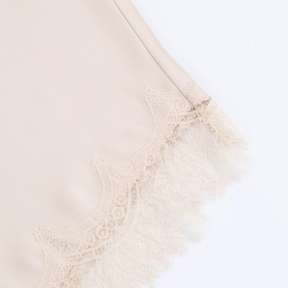 High Waisted Satin Half Slip Dress Lace Lace Underskirt Fashion Elegant Skirts  for Girls