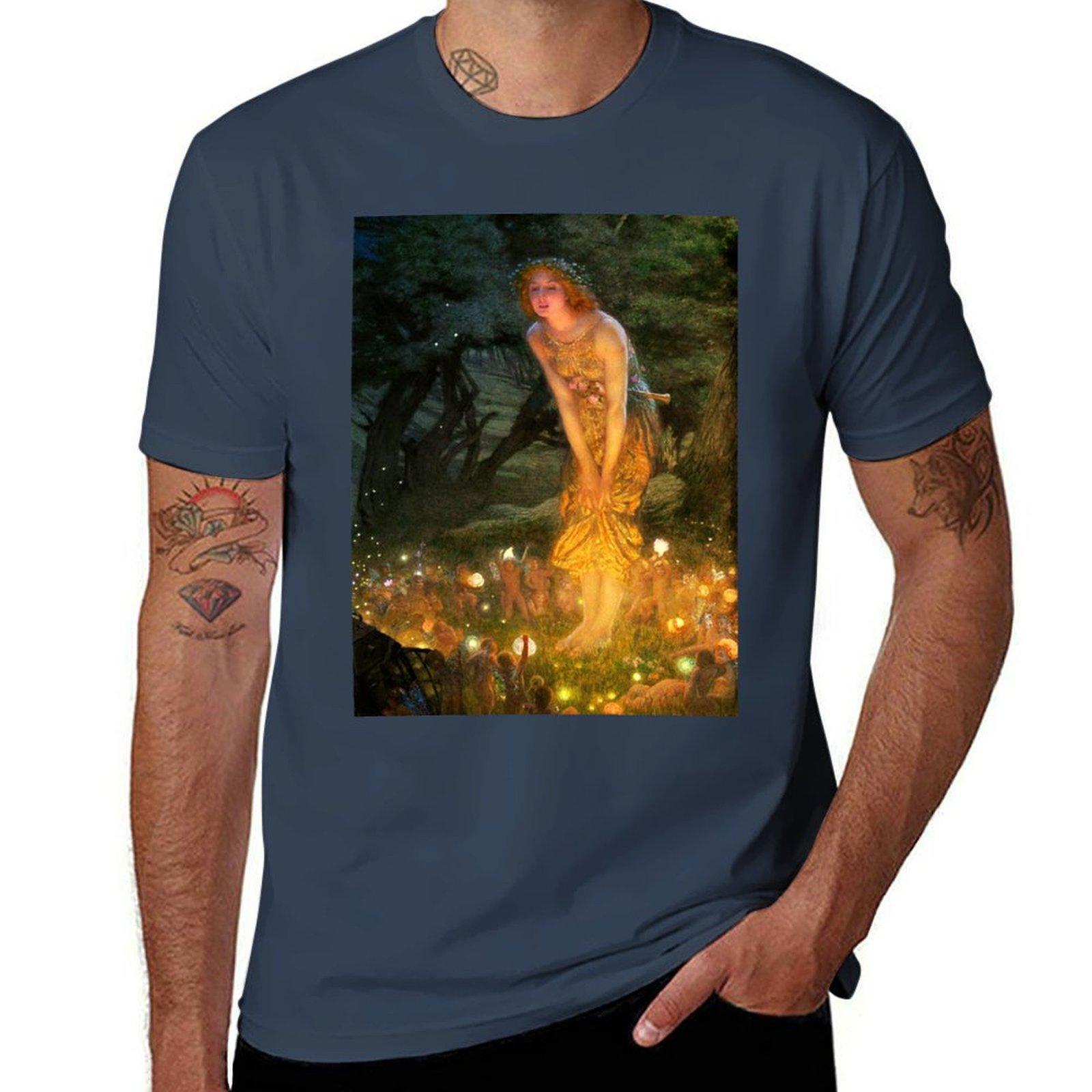 Midsummer Eve Edward Robert Hughes Tshirt Graphic Print Short Sleeve Tshirt S