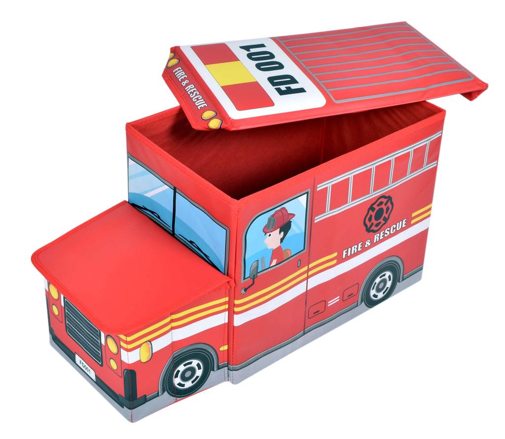 Fire Truck Storage Ottoman - Red