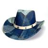 Peach Heart Top Splicing Mixed Color Western Cowboy Hat Men'S And Women'S Belt Decorative Jazz Hat Top Hat