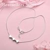 925 Sterling Silver  Luxury Three Love Hearts Necklace for Women Fashion Party Favor Wedding Accessories