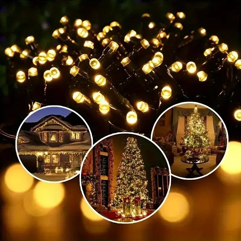 LED Solar Light String 8 Functions Outdoor Waterproof Lawn Starry Sky Christmas Garden Courtyard Decoration Atmosphere Lights