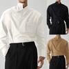 Irregular Lapel Shirt French Men's Fashion Show Button,down Long,sleeved Shirt
