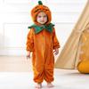 Dziecięce Kigurumi Dynia Kostium Cosplay na Halloween dla Niemowląt, Flanelowa Kreskówkowa Piżama Jednoczęściowa, Kombinezon dla Niemowląt, Ubranie Domowe na Noc, Strój Imprezowy