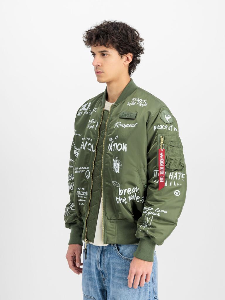 Зимняя куртка Alpha Industries MA-1 Peace Bomberjacke (1561369) (156136-01) оливково-зеленый