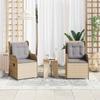 Garden Bench 2 pcs Beige Poly Rattan