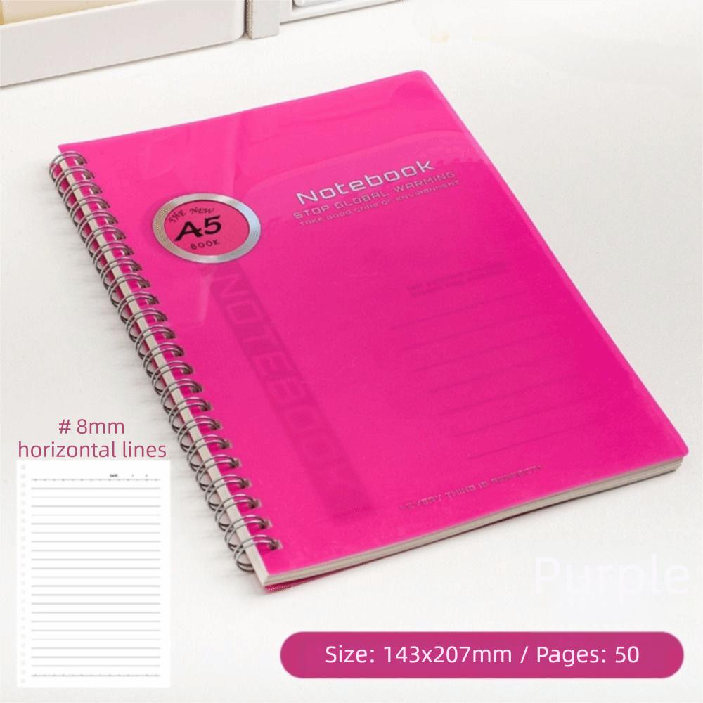 Flexible Coil Design PP Coil Notebook Waterproof Cover Journal Notebook  Note-Taking