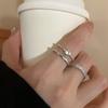 Plain Ring Zircon Polka Dot Open Ring Set Female Niche Design High-End Zircon Simple Cold Wind Ring